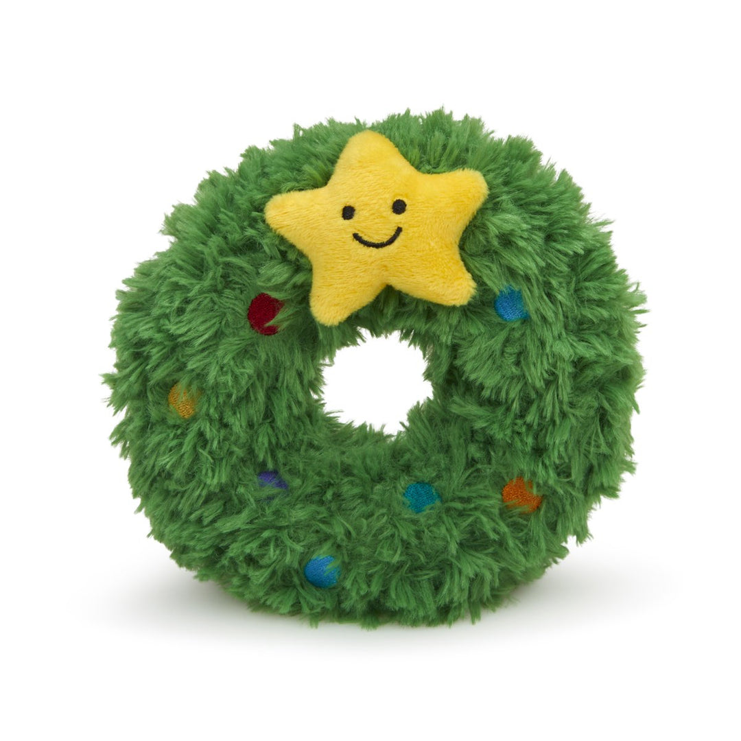 REMY WREATH PLUSH & RUBBER CHRISTMAS DOG TOY