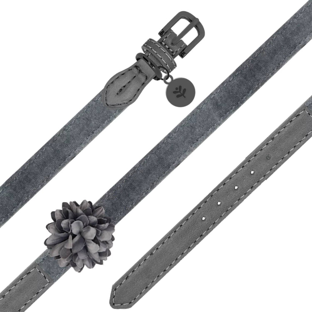 Velvet Flower Collar_Grey