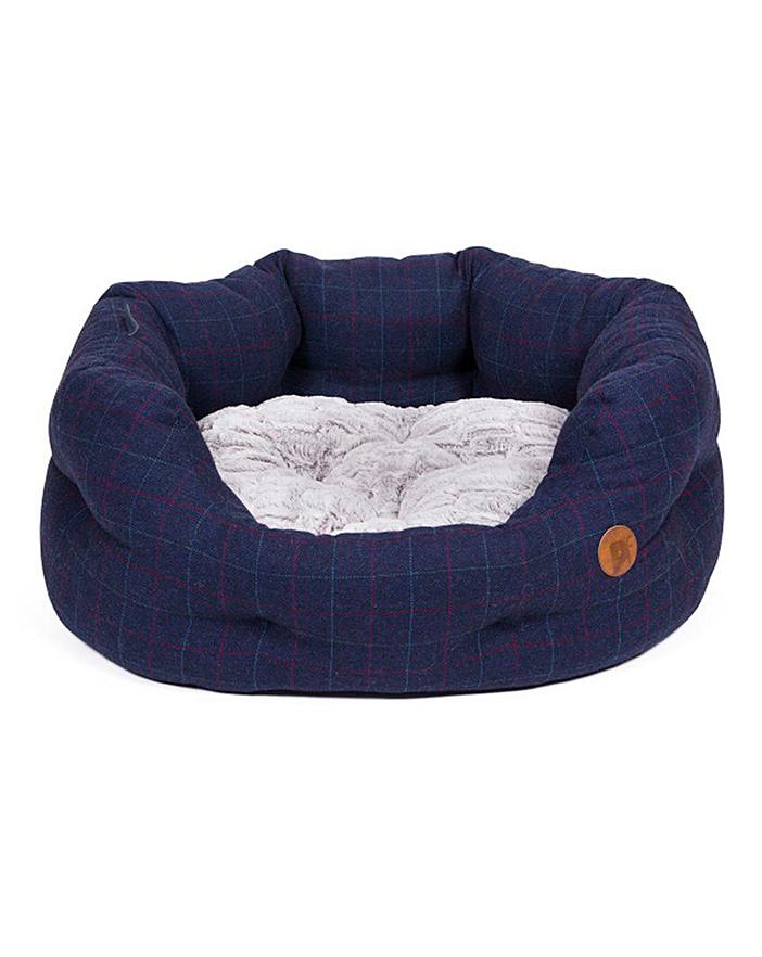 Midnight Tweed Oval Dog Bed