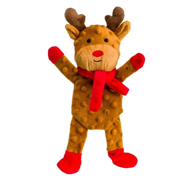 House of Paws Reindeer Crinkle Flattie dog toy